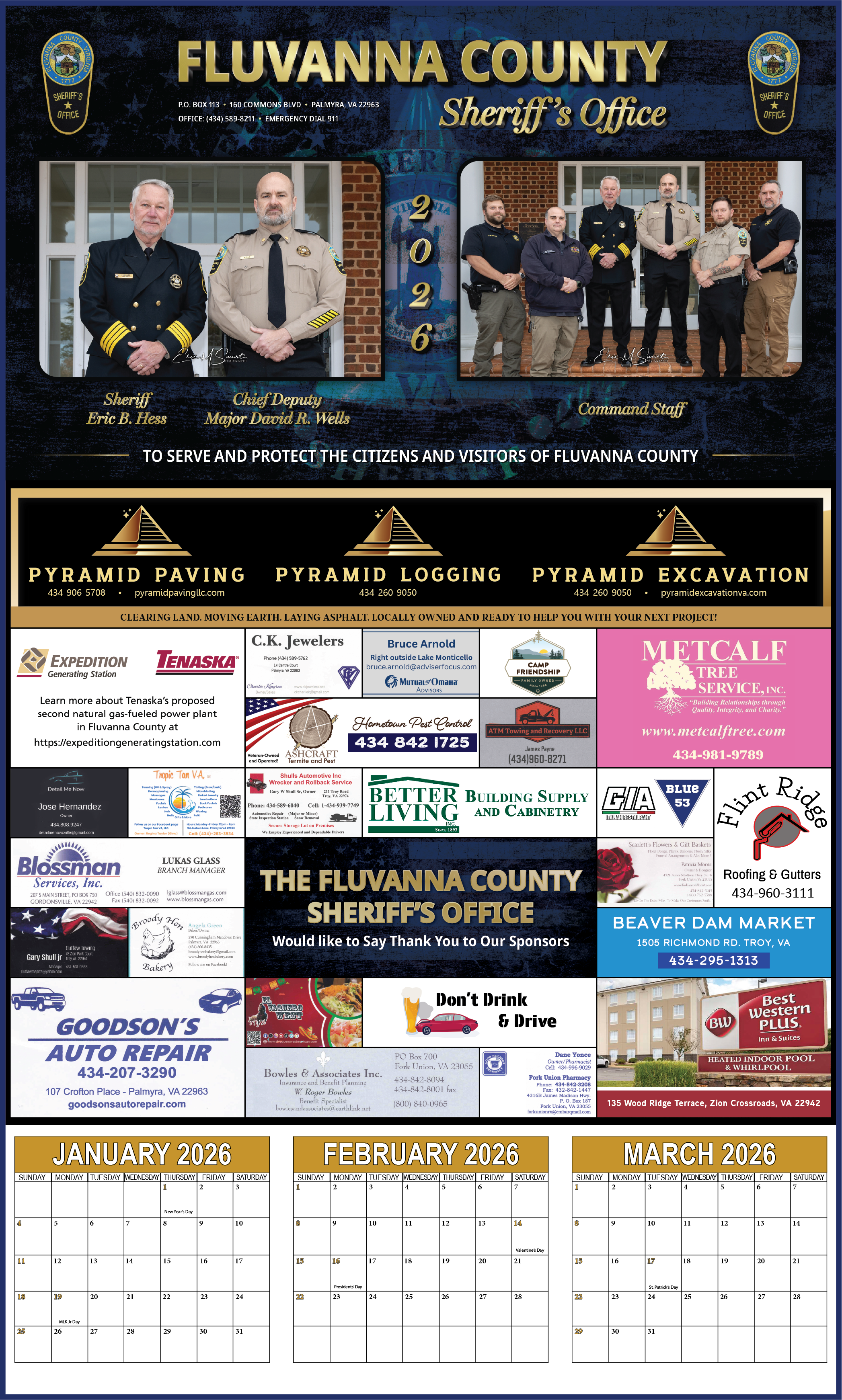 Fluvanna Calendar example.